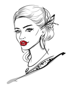 Güzel hat sanat kadın illüstrasyon