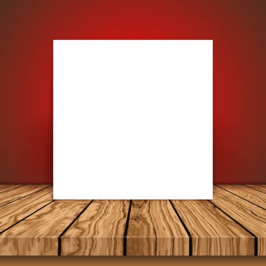 Boş tuval ahşap bir masa üzerine 