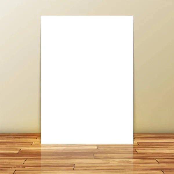 Blank canvas on a wooden floor — Stock Vector