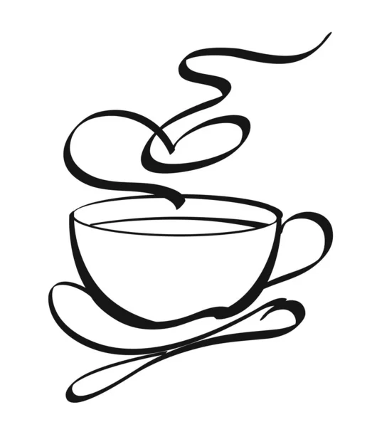 Stilvolle Kaffeetasse Illustration isoliert auf weißem Hintergrund — Stockvektor