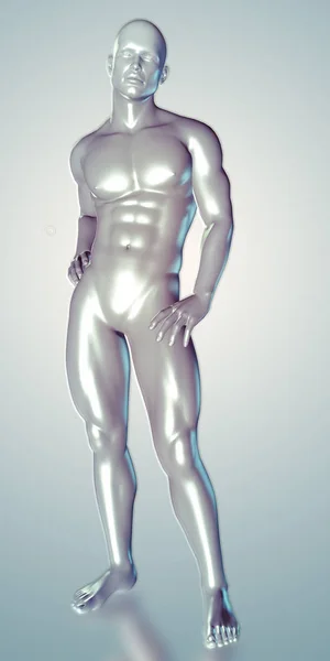 3d illustration of a silver male figure — Stock Photo, Image