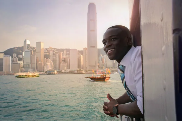 Man on a boat — Stock Photo, Image