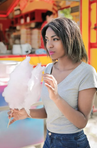 black woman eating ice-cream