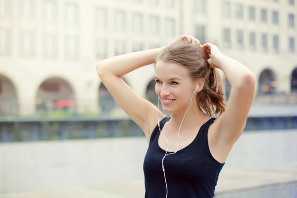 Mujer antes de correr — Foto de Stock