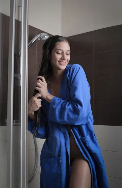 Meisje na een douche — Stockfoto