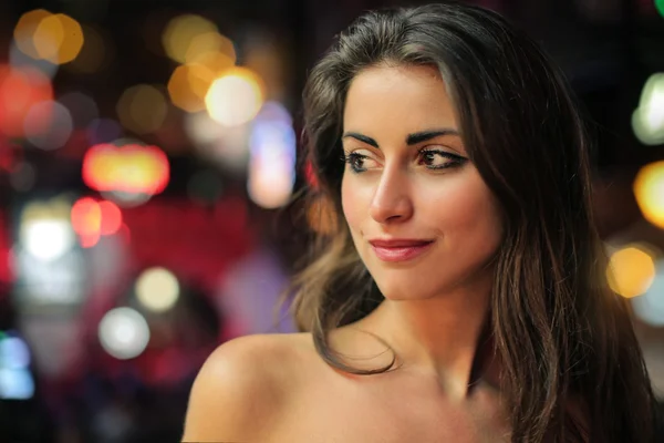 Красота с огнями города Лицензионные Стоковые Изображения