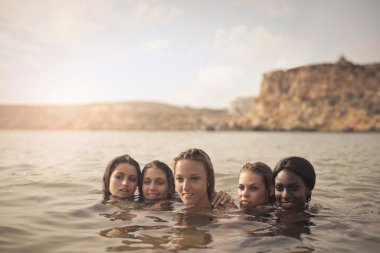 girls in the sea