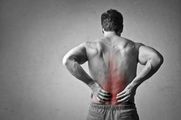 Man in backpain — Φωτογραφία Αρχείου