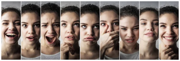 Woman and her faces — Stock Photo, Image