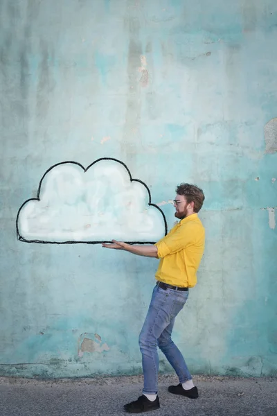 Mann mit Wolke — Stockfoto