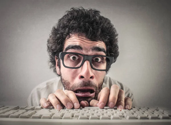 Tired businessman in office — Stock Photo, Image