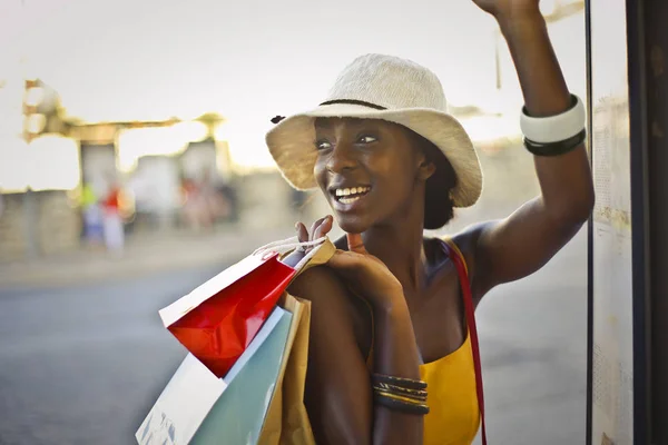 A senhora das compras — Fotografia de Stock