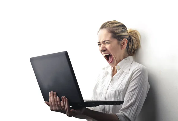 Business woman yelling — Stock Photo, Image