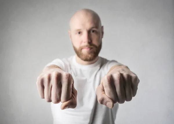 Man holding his fist — Stock Photo, Image