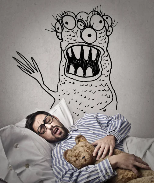 Man having a nightmare — Stock Photo, Image