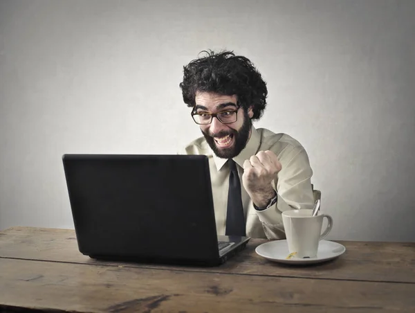 O homem de negócios feliz Imagem De Stock