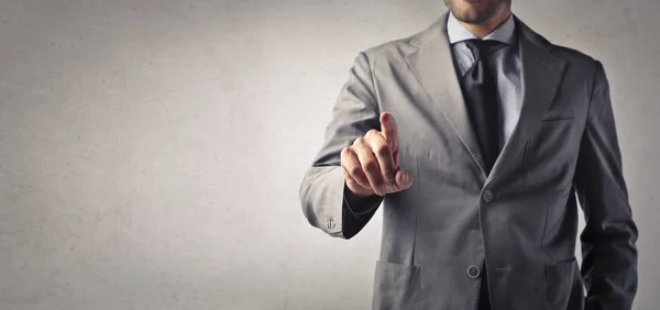 Man in a tie is pointing at you — Stock Photo, Image