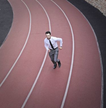 Alan dışında çalışan iş adamı