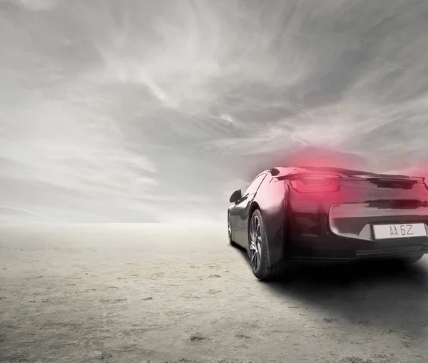 Coche de lujo con luces rojas — Foto de Stock