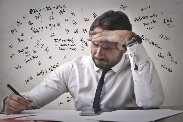 Businessman being stressed — Stock Photo, Image