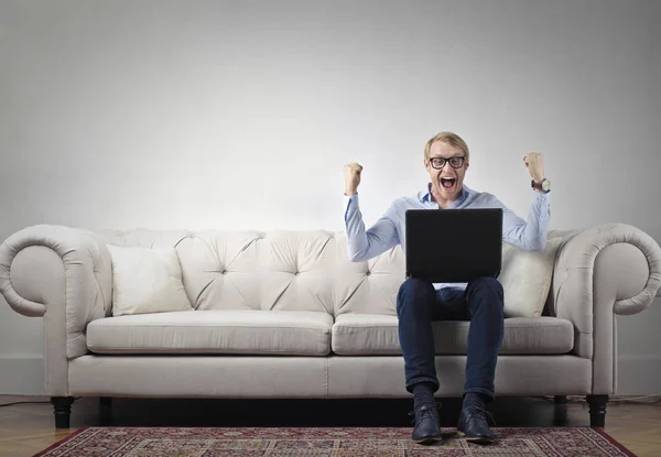 Businessman being successful — Stock Photo, Image