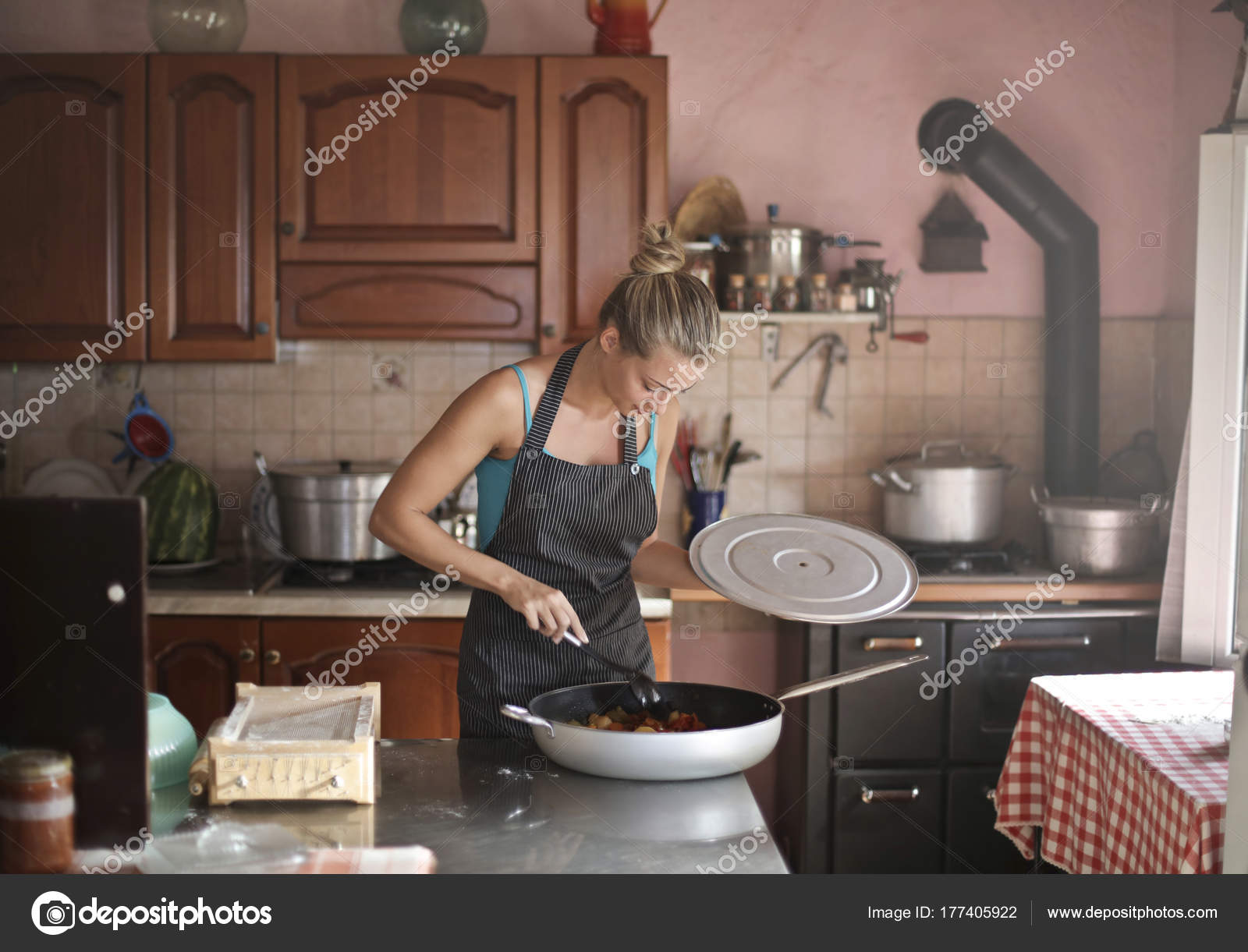 Girl Cooking Country Kitchen Stock Photo Olly18 177405922