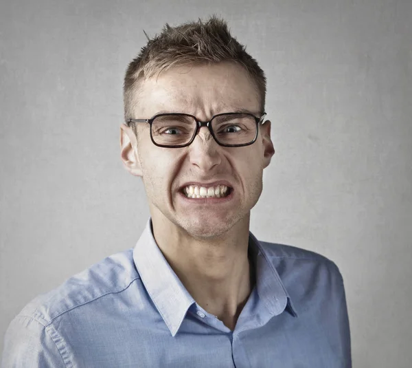 Retrato Homem Zangado — Fotografia de Stock