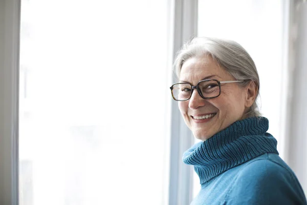 Portrait Aged Smiling Woman — Stock Photo, Image