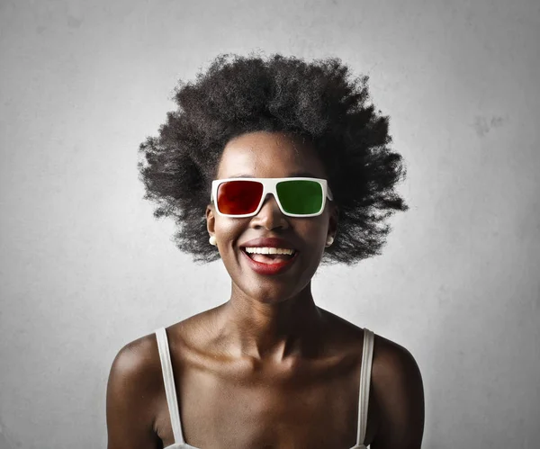 Retrato Una Chica Con Gafas — Foto de Stock