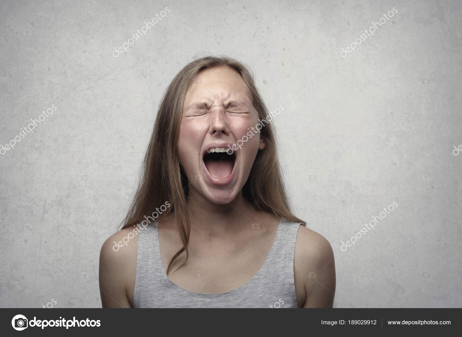 stock image woman screaming