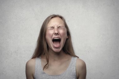 Portrait of a screaming girl