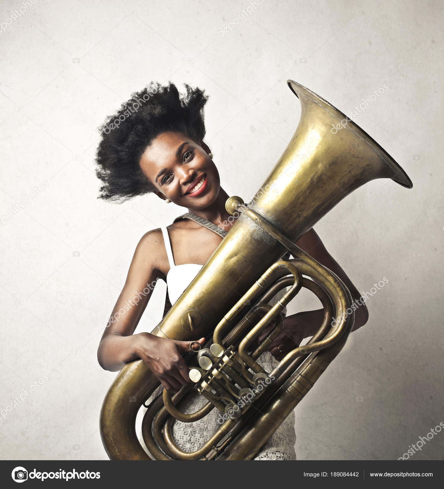Happy Girl Trumpet Stock Photo by ©olly18 189084442