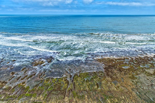 Beautiful seascape with cloudy blue sky. Atlantic coast Morocco. — Stock Photo, Image