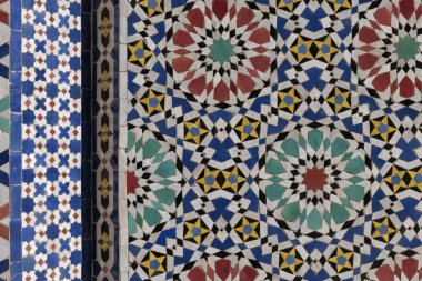 Traditional abstract Moroccan tile mosaic background, royal pala