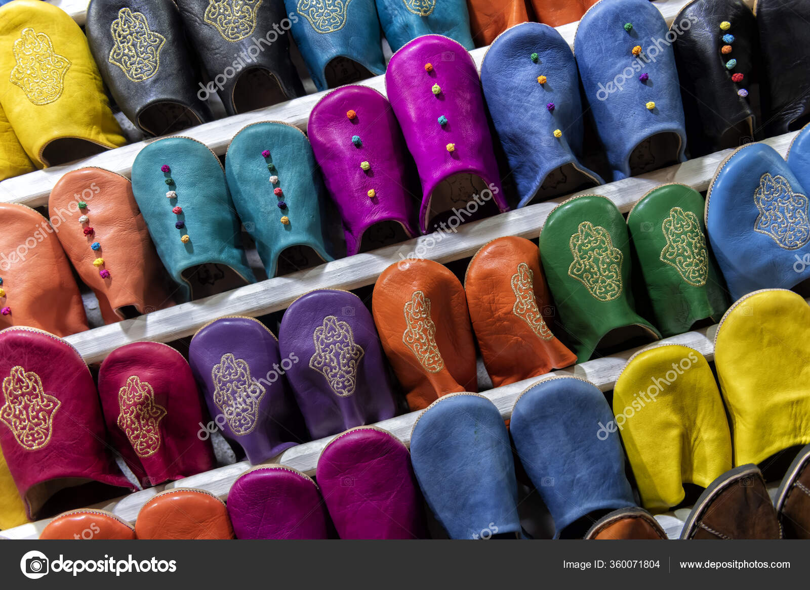 Zapatillas Marroquíes Tradicionales Coloridas Babouche Medina