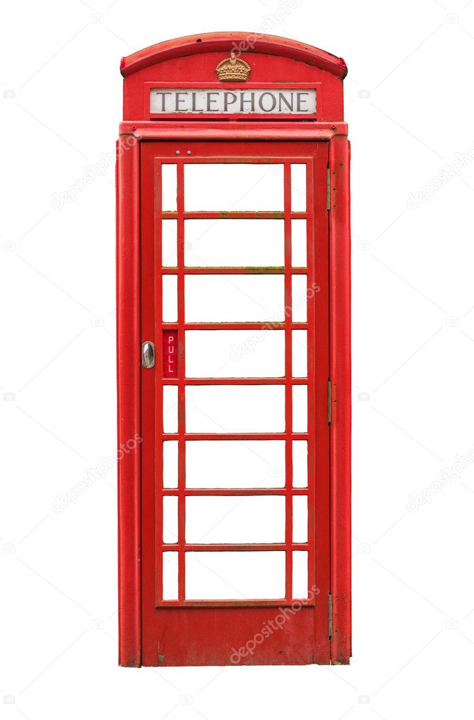 Isolated British Telephone Box