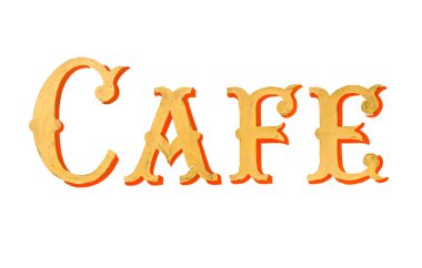 Vintage boyalı Cafe işareti