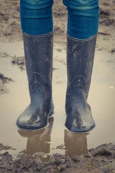 Child In Rubber Boots — Stock Photo, Image