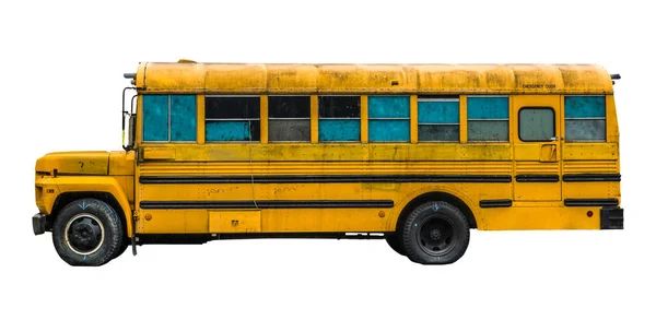 Nieczysty Old School Bus — Zdjęcie stockowe