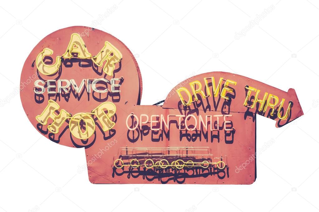 Vintage Carhop Diner Sign