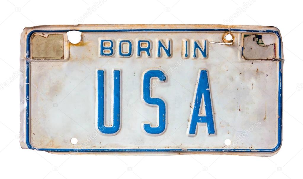 Born In USA License Plate