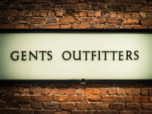 Vintage Gents Outfitters Sign — Stock Photo, Image