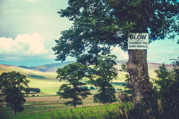 Rural Slow Sign — Stock Photo, Image