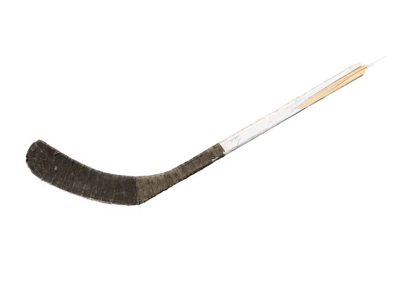 Elszigetelt összetört Hockey Stick — Stock Fotó