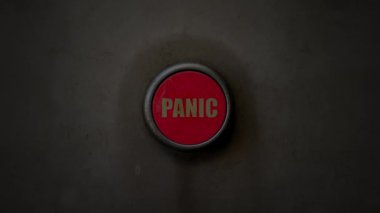 Parlayan Retro Endüstriyel Biçim Kırmızı Panik Düğmesi