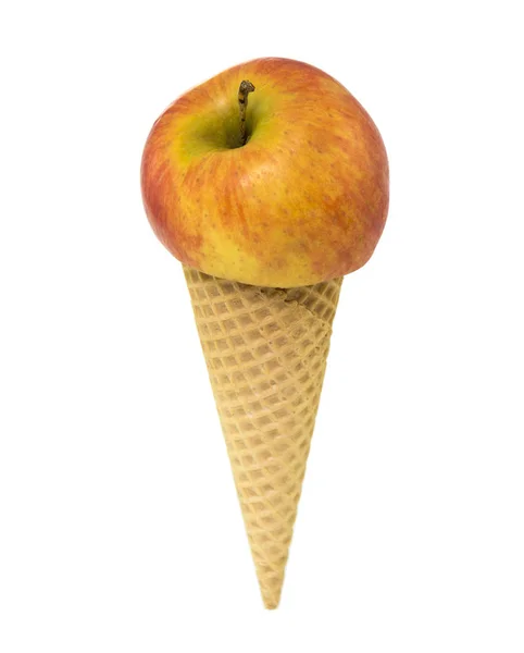 苹果冰淇淋在白色背景上 — 图库照片