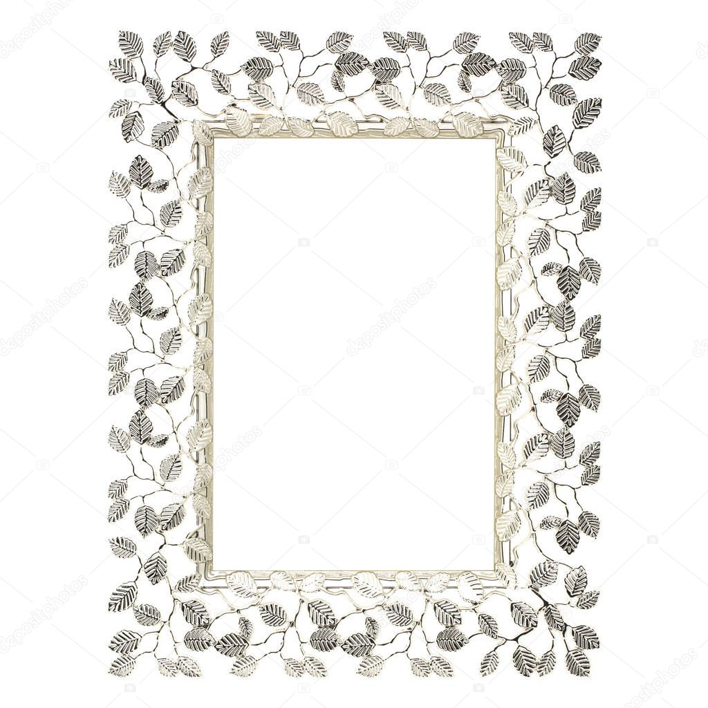Silver leaf pattern picture frame 