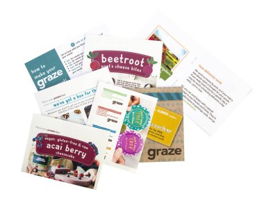 Snackspiration Graze Box, by graze.com, snacking , reinvented healthy snacks delivered to your door or work place clipart