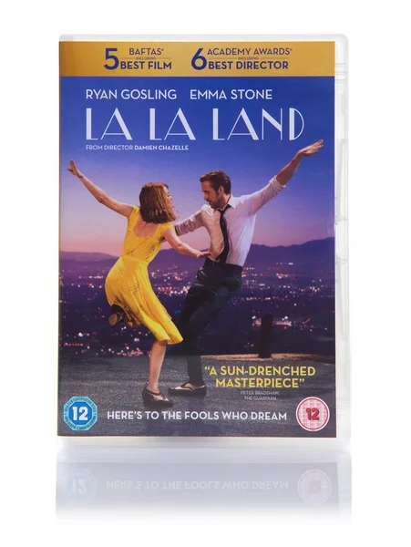 LA LA LAND Película DVD sobre fondo blanco — Foto de Stock