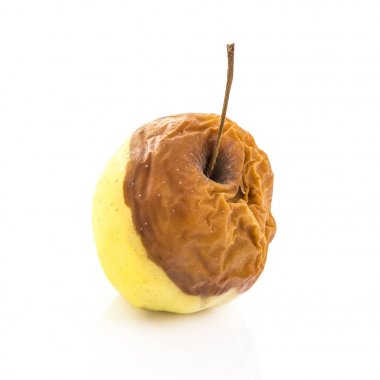 Rotten Apple on a white background clipart